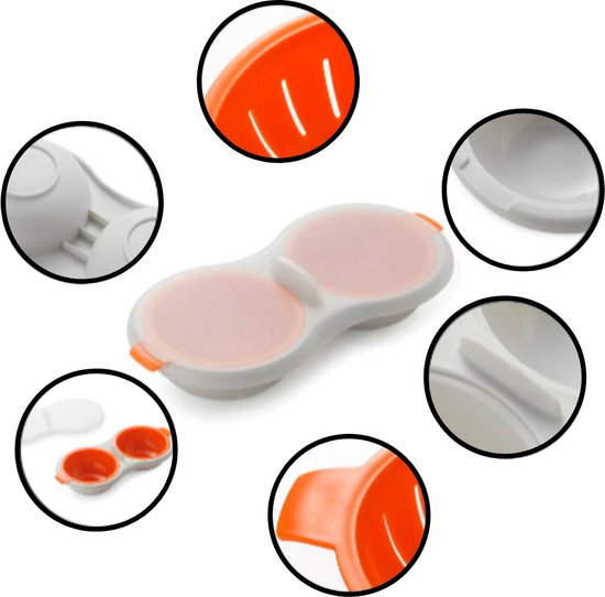 Eipocheerder- Oranje - ei pocher-  Gemakkelijk in gebruik - Brunch product- Eierkoker- Eierkraker- Eieren - Gemakkelijk in gebruik - Brunch product