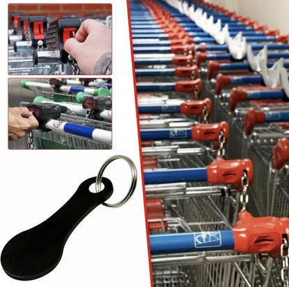 Winkelwagenmunt Sleutelhanger - Metaal - 1 stuk - Grijs