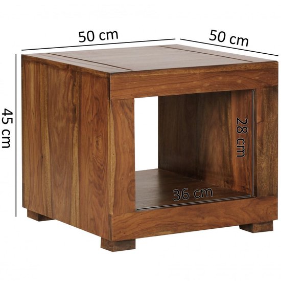 coffee table solid wood Sheesham 50 cm wide coffee table design dark brown country style table