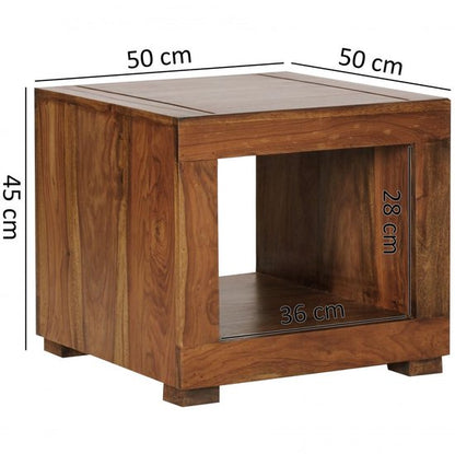 coffee table solid wood Sheesham 50 cm wide coffee table design dark brown country style table
