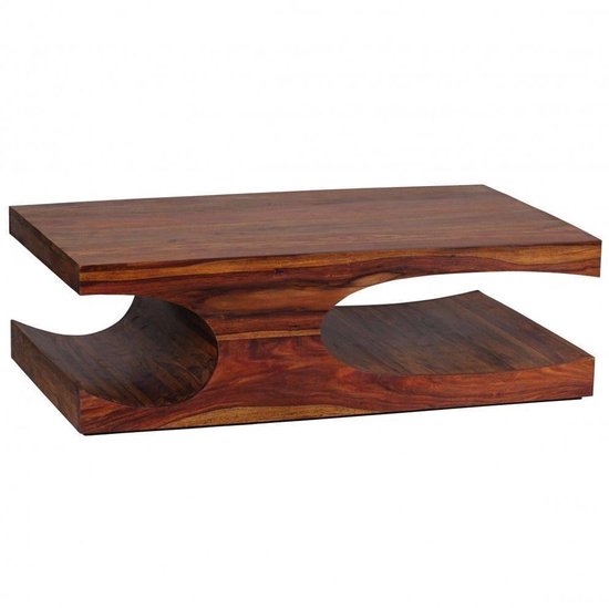 salontafel massief hout Sheesham 118 cm brede eettafel ontwerp donkerbruin landelijke stijl tafel