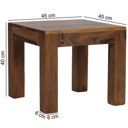 salontafel massief hout sheesham 45 cm breed salontafel design donkerbruin landelijke stijl bijzettafel natuurproduct woonkamermeubels uniek modern massief houten meubelen echt hout rechthoekig