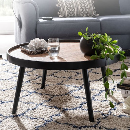 round coffee table 76x76x40 cm black brown modern coffee table | Round coffee table | Large coffee table | Coffee table lounge table