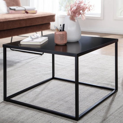 Coffee table Metal 60x60x40 cm Square Coffee Table Black | Living Room Table Industrial | Small Side Table Living Room Table
