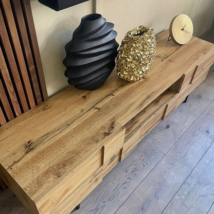 lowboard hout eiken decor 160x46x43 cm TV-dressoir met 2 deuren | Design TV meubel hoog | TV meubel TV meubel modern | TV dressoir woonkamer