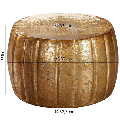 coffee table JAMAL 60x36x60 cm aluminum gold side table oriental round | Flat coffee table metal | Design coffee table modern | Lounge table small table