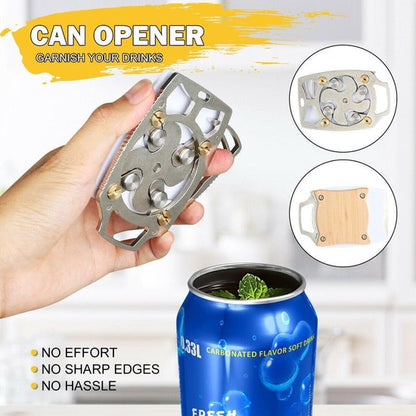 Go Swing  - Multifunctionele Topless Blikopener - Metaal hout