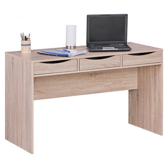 bureau 120 cm Ontwerp kantoor tafel Sonoma eiken moderne jeugd desk 3 laden en opslagruimte te besparen
