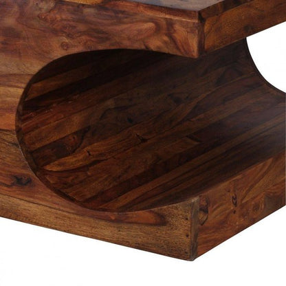 salontafel massief hout Sheesham 118 cm brede eettafel ontwerp donkerbruin landelijke stijl tafel