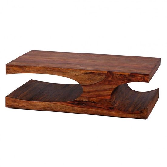 salontafel massief hout Sheesham 118 cm brede eettafel ontwerp donkerbruin landelijke stijl tafel