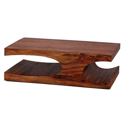 salontafel massief hout Sheesham 118 cm brede eettafel ontwerp donkerbruin landelijke stijl tafel