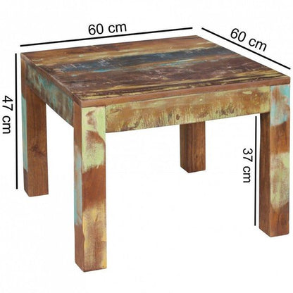 coffee table DELHI 60 x 60 cm recycled Vintage solid wood coffee table | Design side table Country House coffee table | Table for Living Room Shabby Chic in mango tree