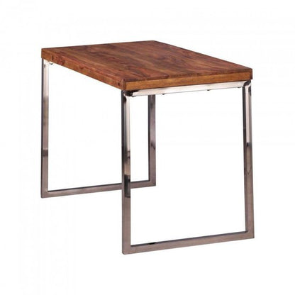 desk massief hout Sheesham computer tafel 120 x 60 cm laptop tafel Cottage console tafel met metalen poten