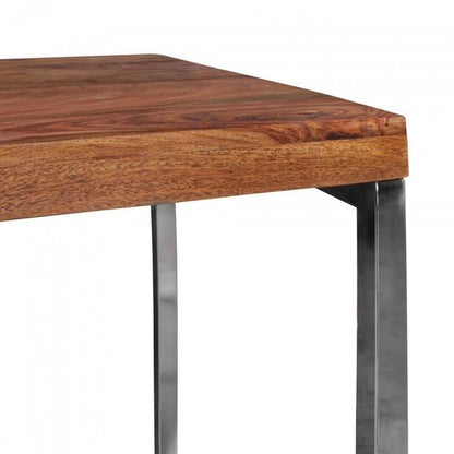 desk massief hout Sheesham computer tafel 120 x 60 cm laptop tafel Cottage console tafel met metalen poten