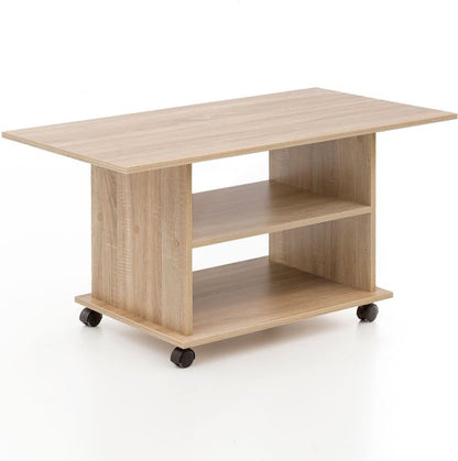 Design salontafel WL5.739 95 x 51 x 54,5 cm Sonoma Draaibaar met wielen | Salontafel Koffietafel | Salontafel Salontafel | Salontafel met opbergruimte