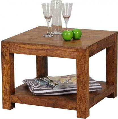 coffee table MUMBAI solid wood Sheesham 60 x 60 cm coffee table design dark brown country style side table