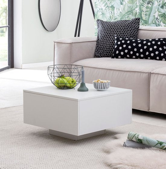 salontafel WL5.832 hout 60 x 60 x 35,5 cm spaanplaat | Salontafel Salontafel Modern | Bijzettafel Vierkant Wit | Design salontafel salontafel | Witte salontafel woonkamer