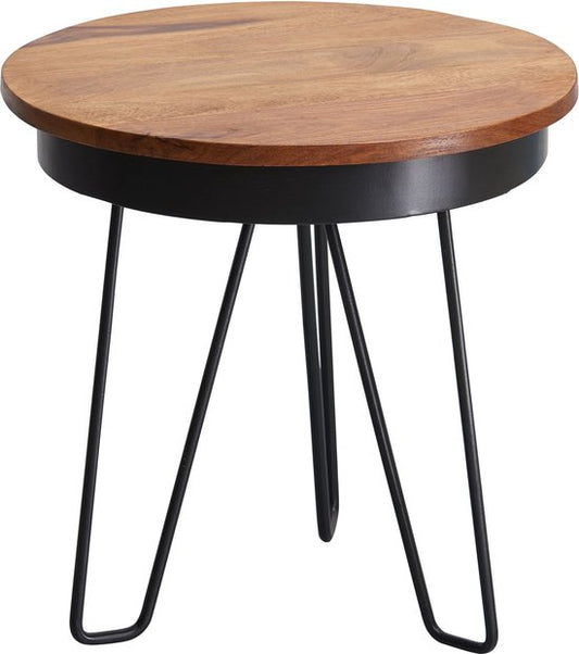 Bijzettafel Sheesham- 43cm x45cm Industrieel