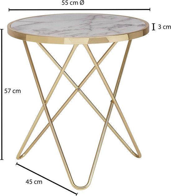 Sky Style Marmer Gold Bijzettafel