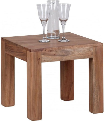 salontafel massief hout acacia 45 cm breed salontafel design bruin landelijke stijl bijzettafel natuurlijk product woonkamermeubels uniek modern massief houten meubelen echt hout vierkant