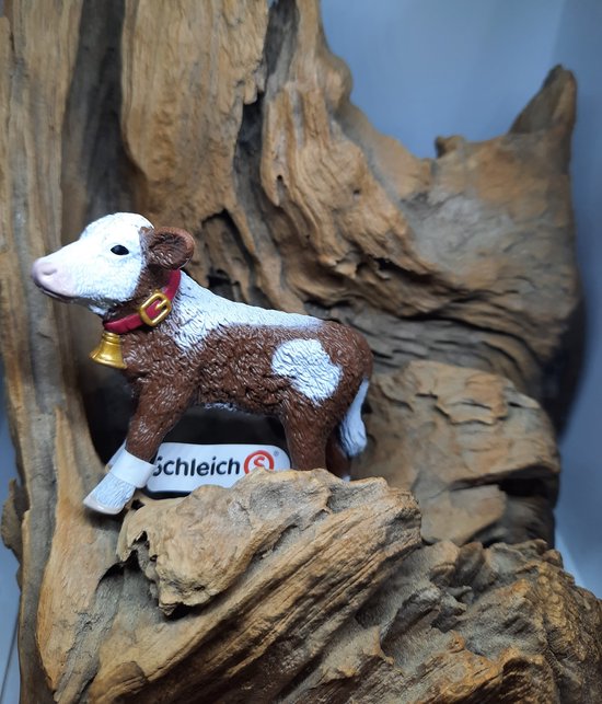 Speelfiguur - Boerderijdier - Kalf - Zwartbont