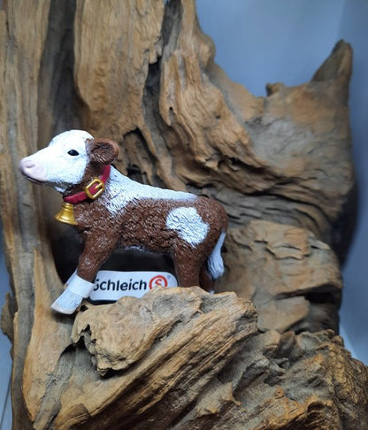 Speelfiguur - Boerderijdier - Kalf - Zwartbont