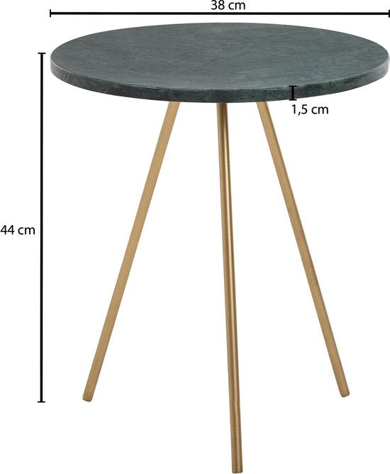 Sky Style - Bijzettafel Echt marmeren salontafel Ø 38 cm ronde woonkamertafel
