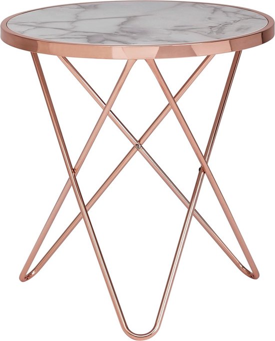 Sky Style Marmer Copper Bijzettafel White