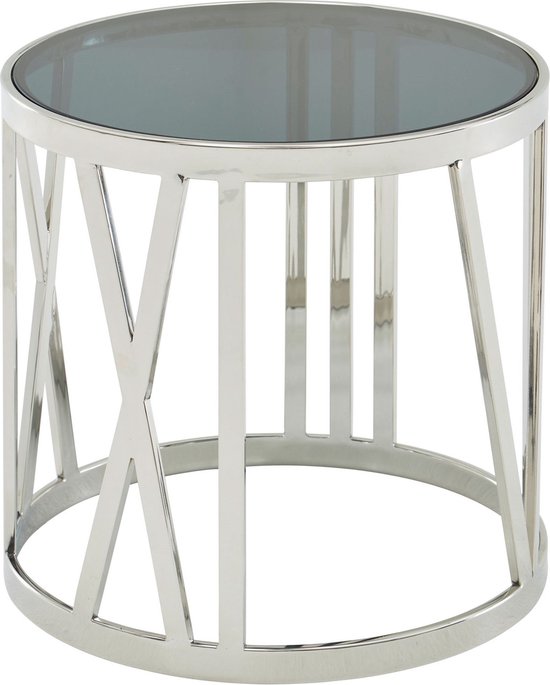 Sky Style Andora Ronde Bijzettafel Glas / Zilver