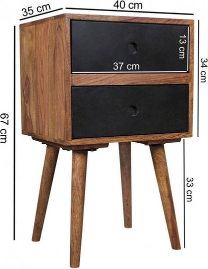 Sky Style Repa Nachtkastje met Lades Bruin/Zwart