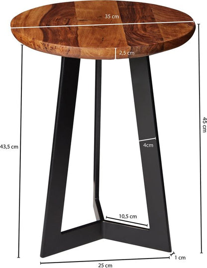 Massief houten tafel -Tio -lage tafel - Bijzettafel - Industrieel