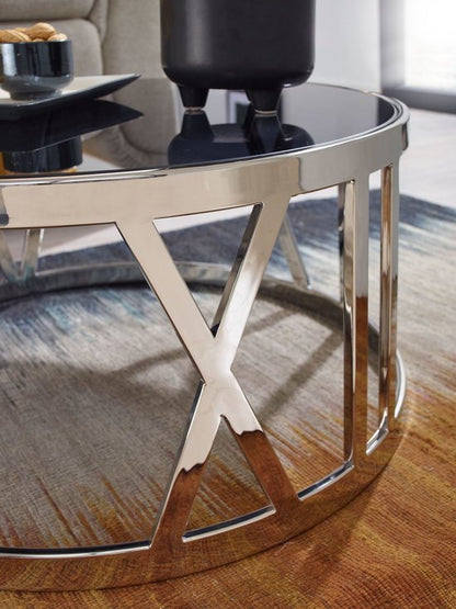 Glass and Metal Coffee Table 60x60x30 cm Silver | Round Living Room Table | Modern Living Room Table | Small Side Table