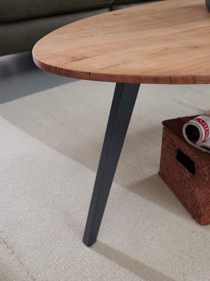 salontafel acacia massief hout 110 x 45 x 60 cm salontafel niervorm | Salontafel Moderne houten tafel | Tafel woonkamer hout / metaal