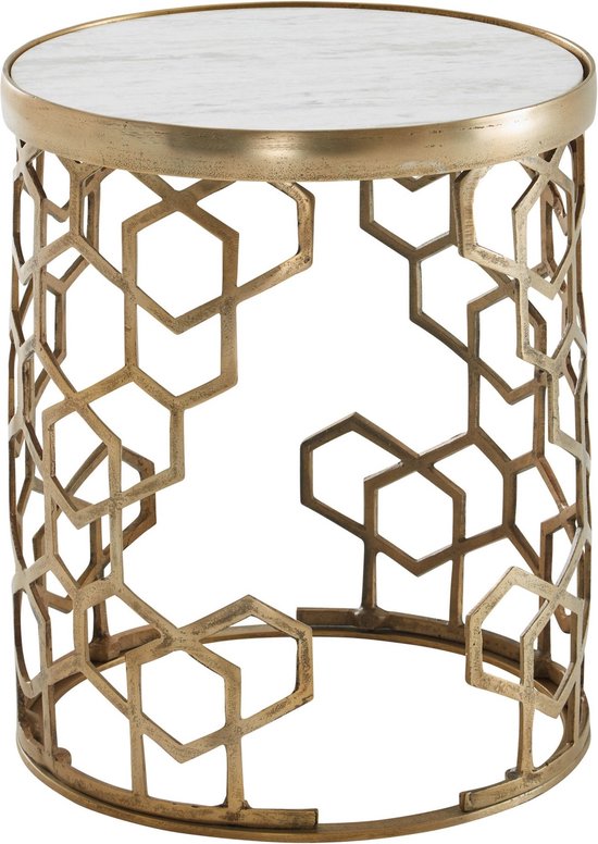 Sky Style Tule Ronde Bijzettafel Marmer / Goud