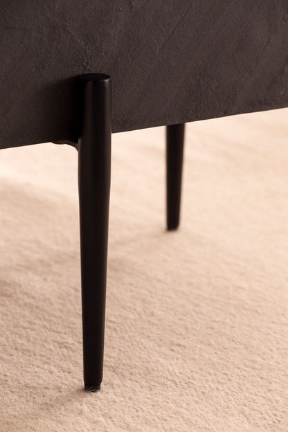 salontafel 64x64x35 cm steenlook/metaal salontafel antraciet vierkant | Design woonkamertafel, salontafel, solide moderne woonkamertafel