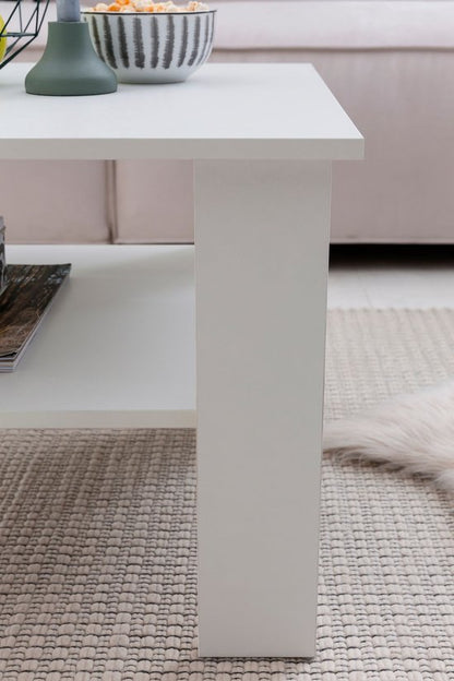 salontafel WL5.834 Wit 60x42x60 cm Design houten tafel met plank | Salontafel Koffietafel | Salontafel Salontafel | Salontafel Stubentisch met opbergruimte | Woonkamer met tafel
