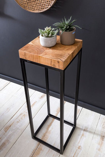 Massief houten tafel - hoge tafel - Hoge Bijzettafel - Industrieel