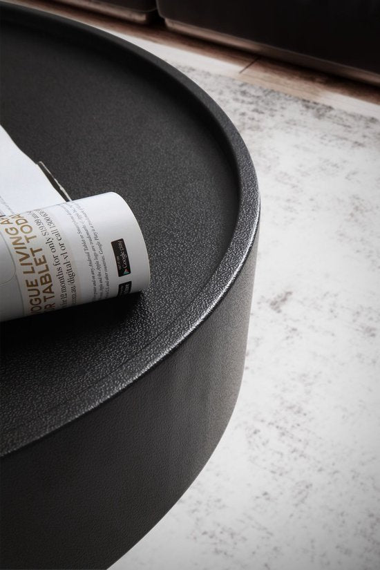 Salontafel 60x60x30 cm metaal zwart salontafel rond | Woonkamertafel in paddestoelvorm | Design salontafel ijzer | Kleine tafel bijzettafel woonkamer modern