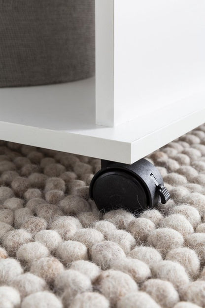 Design salontafel WL5.738 95 x 51 x 54,5 cm Wit Draaibaar met wielen | Salontafel Koffietafel | Salontafel Salontafel | Salontafel met opbergruimte