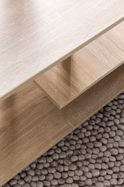 Design salontafel WL5.735 105 x 48,5 x 60 cm Sonoma Draaibaar met wielen | Salontafel Koffietafel | Salontafel Salontafel | Salontafel met opbergruimte