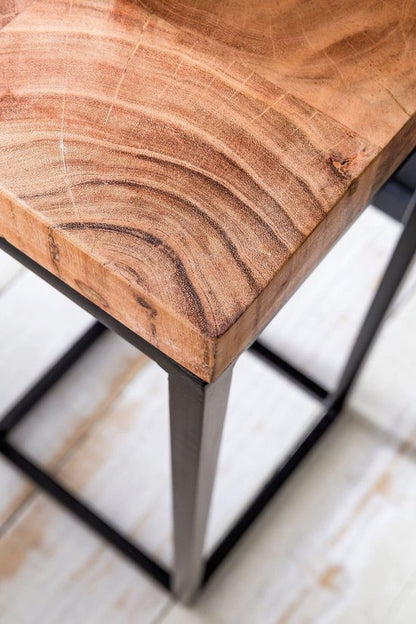 Massief houten tafel - hoge tafel - Hoge Bijzettafel - Industrieel