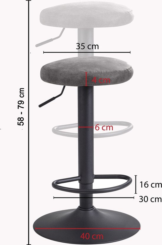 Sky Style Swan Barkruk Grijs Suede