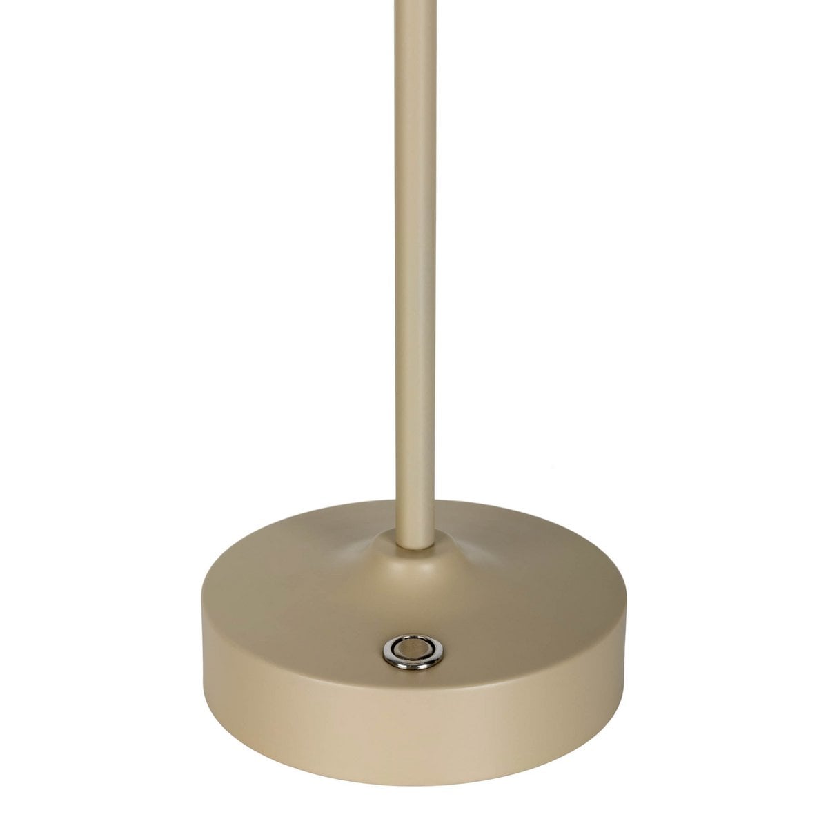 LED -batterij/ tafellamp "Pina" 30 cm hoog, gemaakt van metaal (beige) en glas (wit), geïntegreerde LED's, warm wit