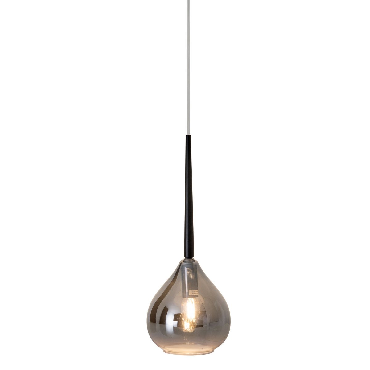 Hanger lamp "vaso", hanglamp gemaakt van metaal en rookglas in antraciet, met E14 -versie, voor eetkamer, woonkamer, hal of kantoor, met een Øvon 16 cm