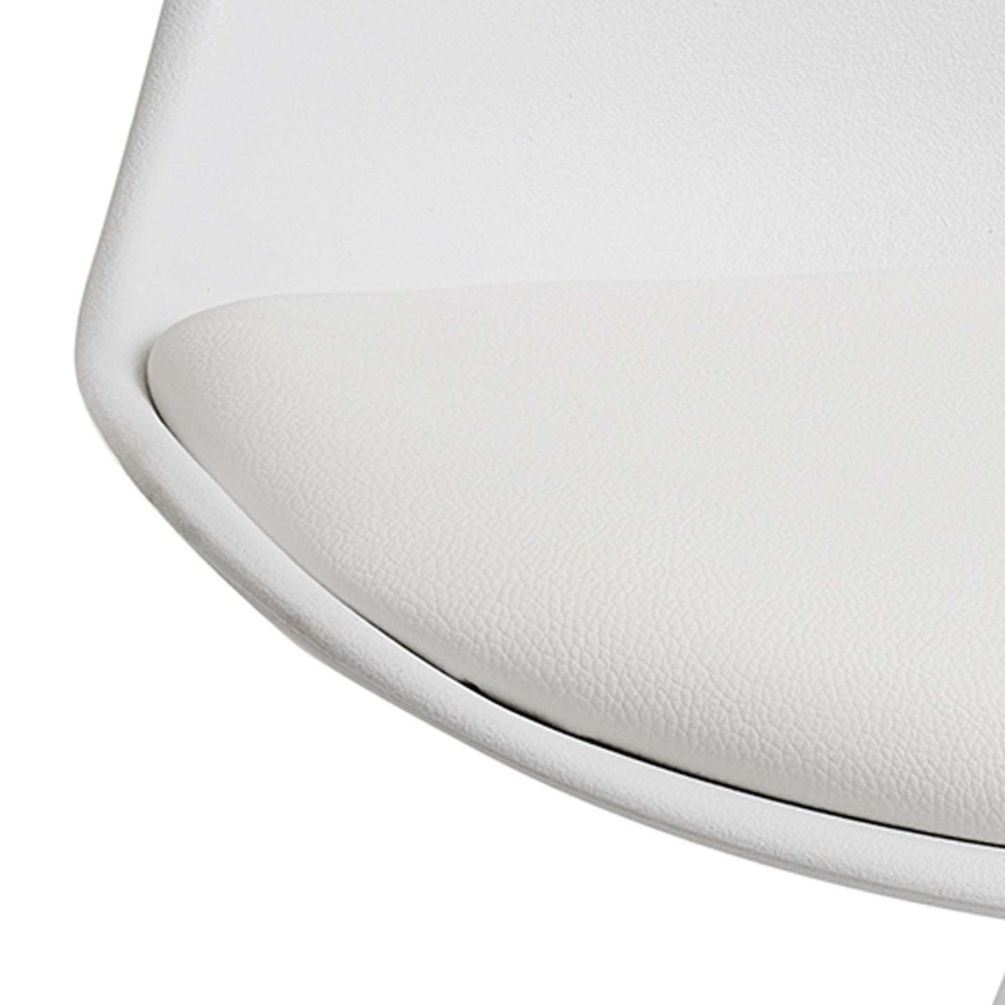 Set van 2 Retro Eetkamerstoelen Wit Scandinavisch | Rugleuning gestoffeerde stoel | Keukenstoel met witte poten | Stoel bekleed met kunstleer