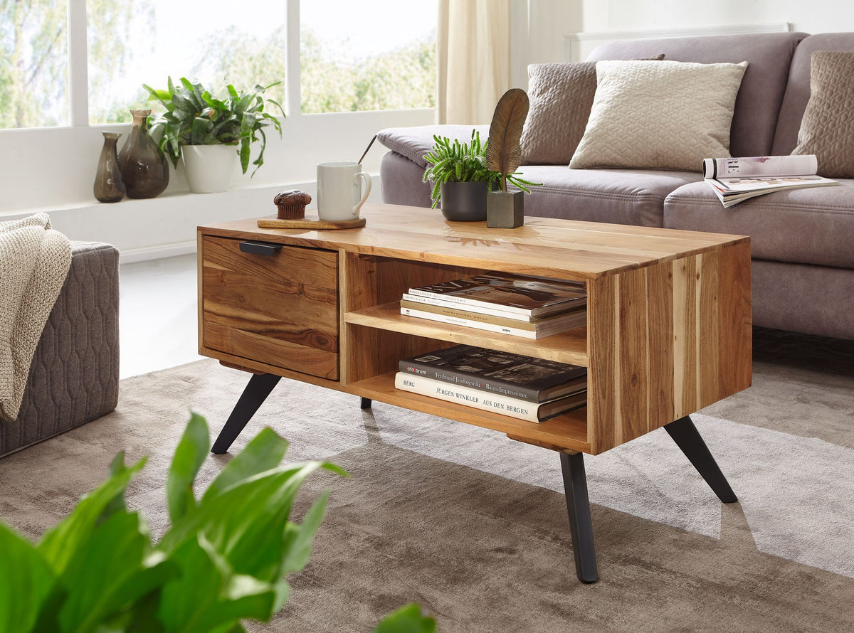 Salontafel 95x45x45 cm acacia salontafel massief hout