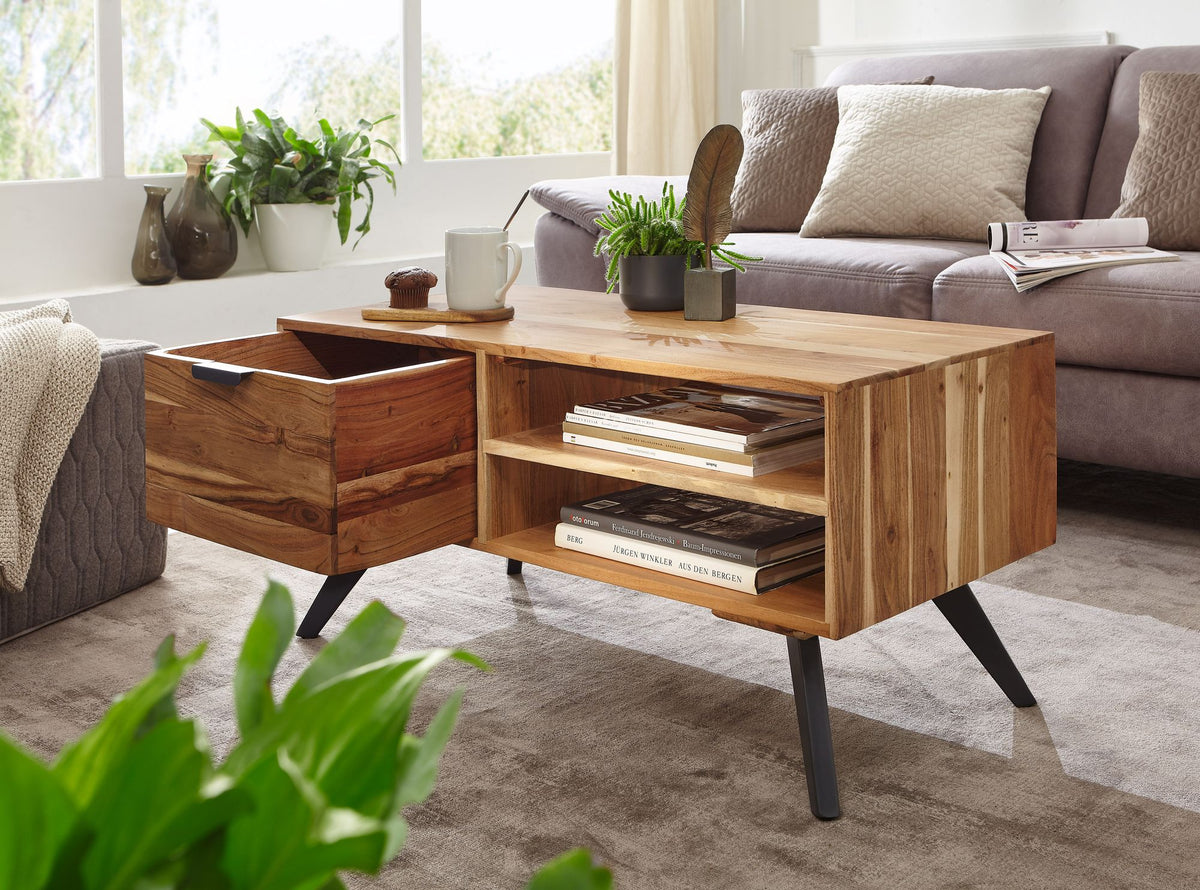Salontafel 95x45x45 cm acacia salontafel massief hout