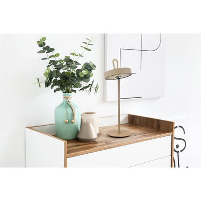 LED -batterijtafellamp magnetisch voor buiten en binnen, gemaakt van metaal en plastic in vorst, 36 cm hoog