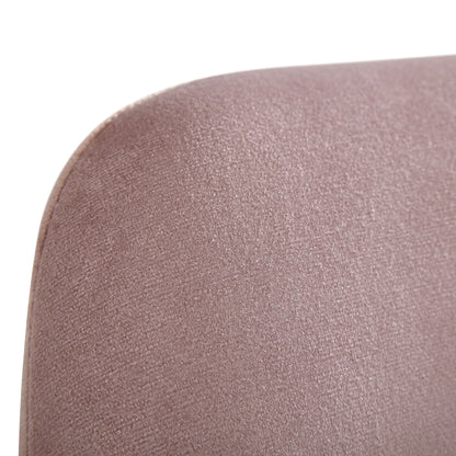 eetkamer  set van 2 fluwelen roze keukenstoelen met zwarte poten | Schelpstoel Scandinavisch design | Gestoffeerde stoel met stoffen bekleding | Gestoffeerde stoel