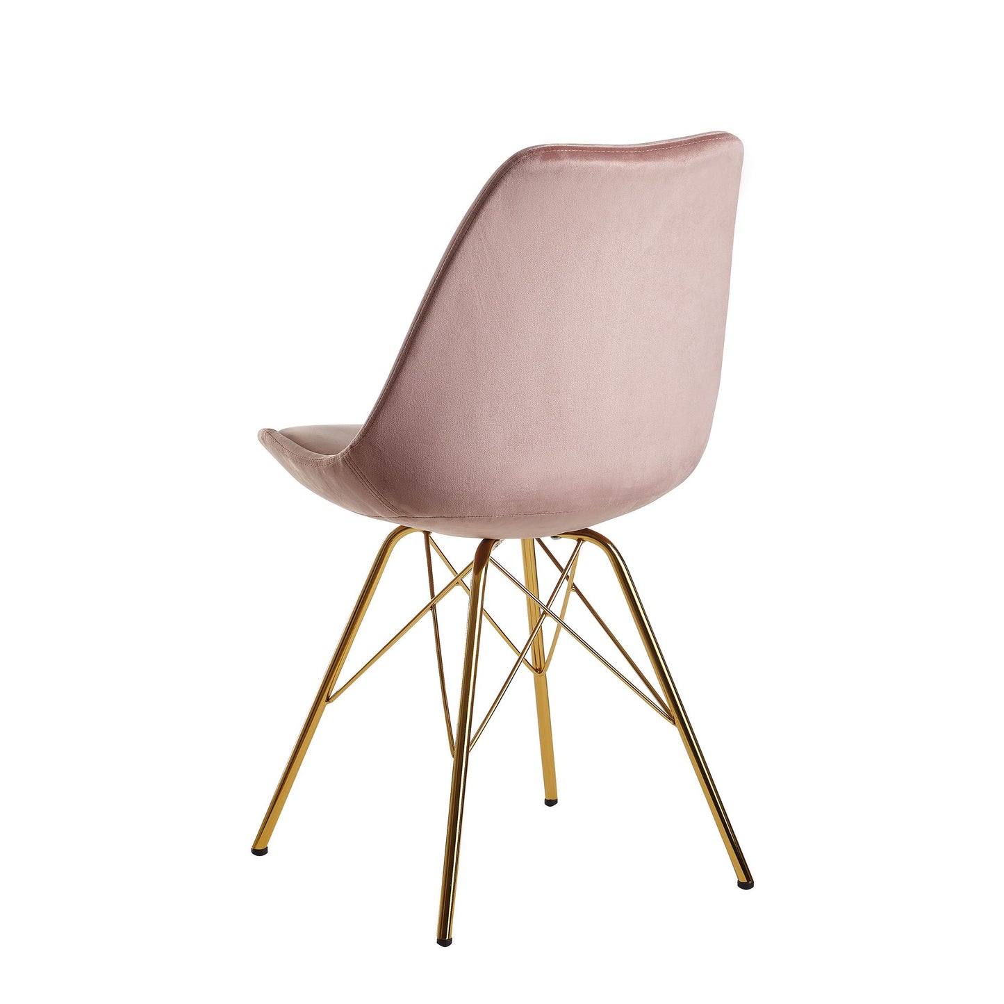 eetkamer  set van 2 fluwelen roze keukenstoelen met gouden poten | Schelpstoel Scandinavisch design | Gestoffeerde stoel met stoffen bekleding | Gestoffeerde stoel